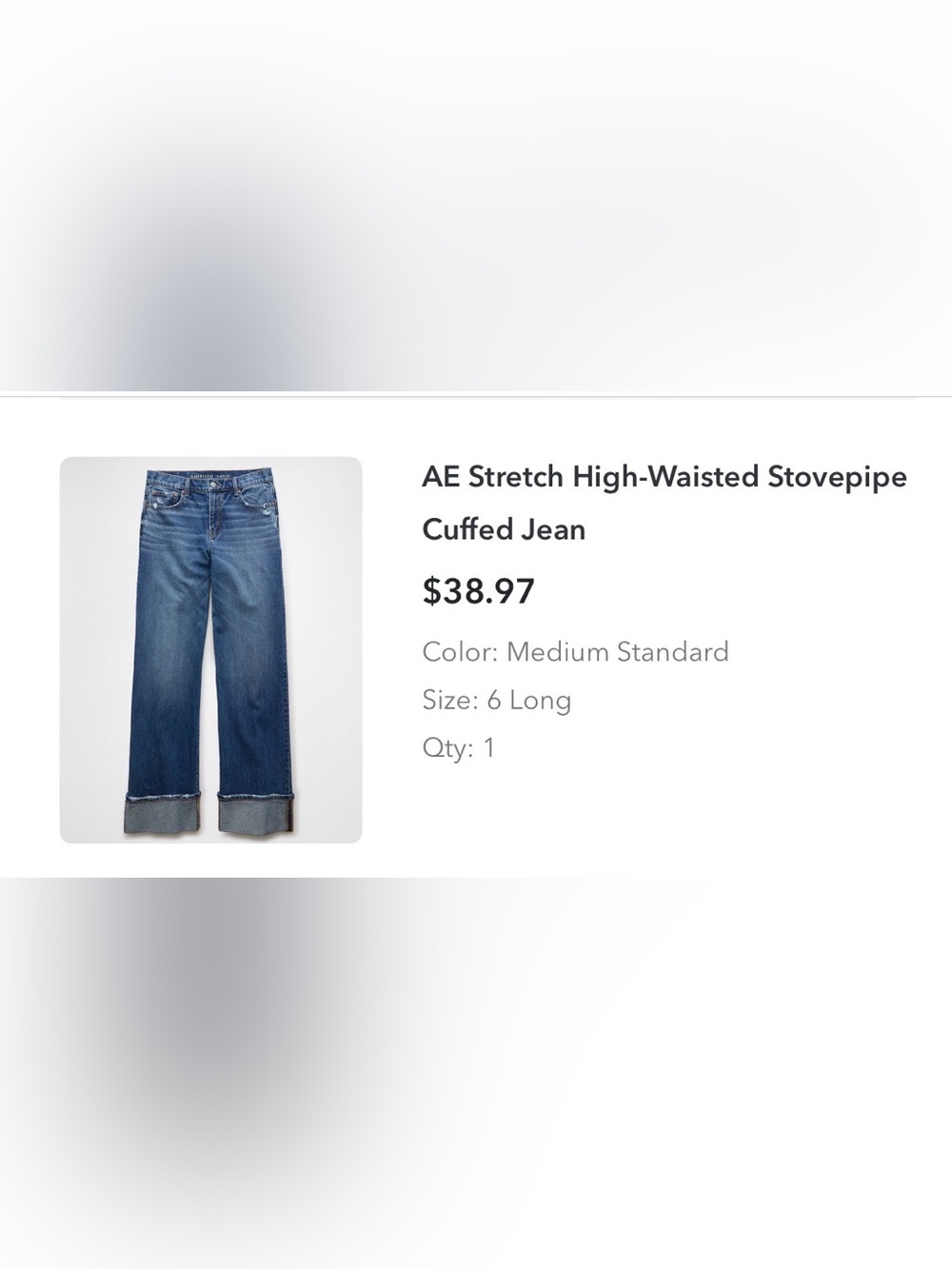 American Eagle Outfitters High-Rise Cuffed Jeans - Medium Blue